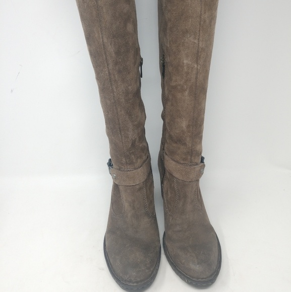 Born Womens Suede Leather Gray Brown Fashion Boots - Picture 2 of 8